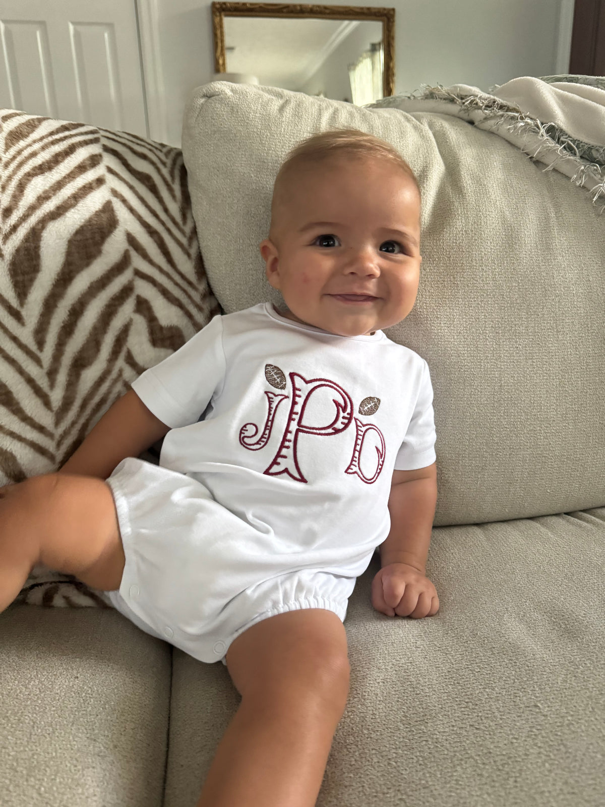 Football Spirit Monogram- Bubble
